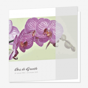 Rouwkaart Orchidee groene achtergrond
